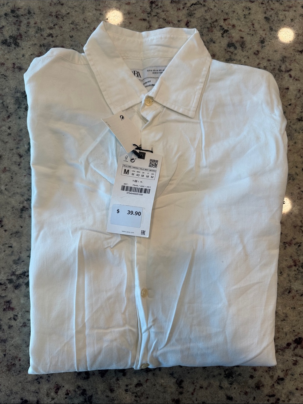 Zara Men's White Button-Down Shirt